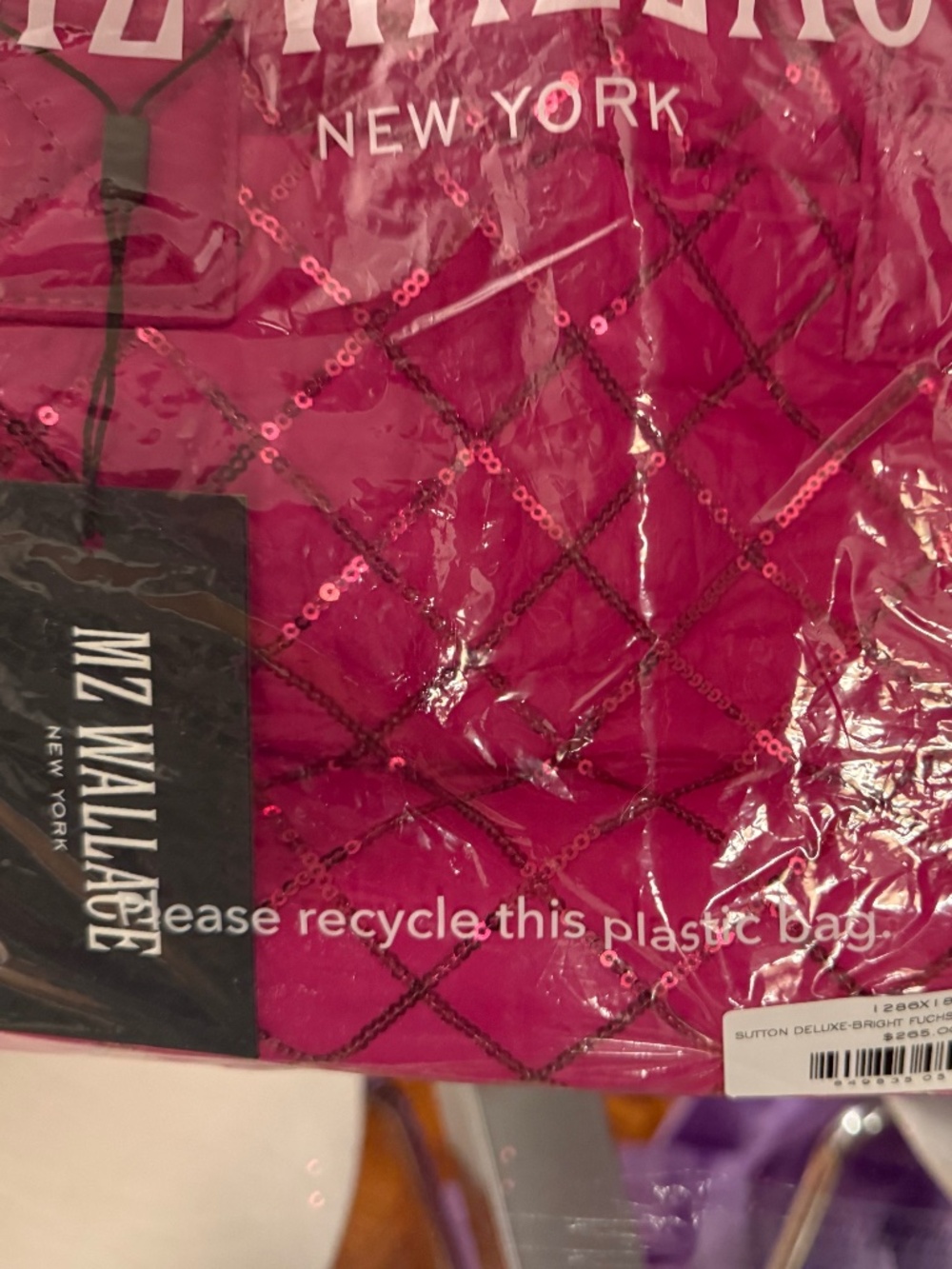 MZ Wallace Sutton Deluxe Size S Fuchsia with Sequin NWT - Picture 3 of 9